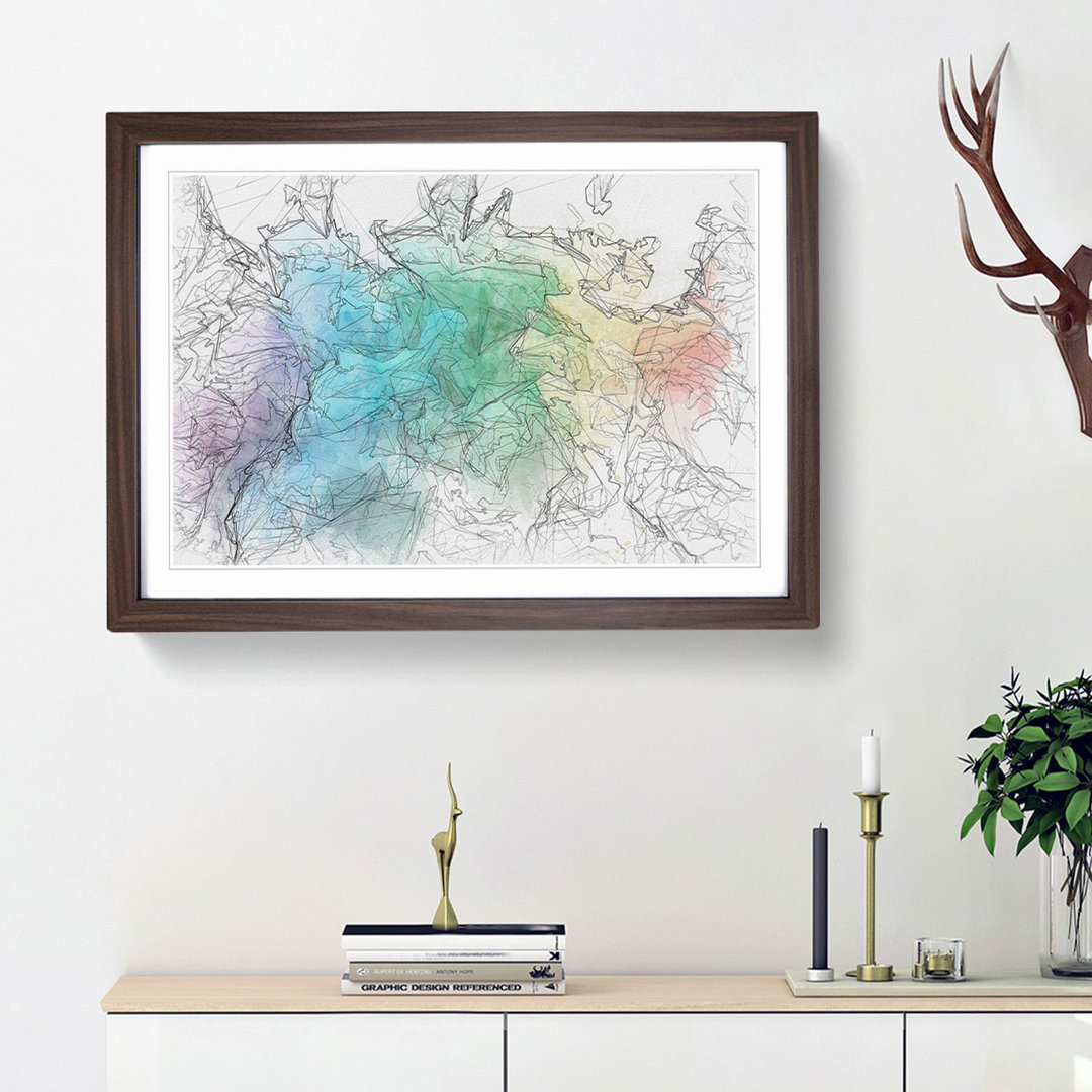 Gentle Rainbow Wonders in Abstract - Framed Print