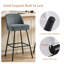 Modern Fabric Upholstered Bar Stools with Spring and Footrest 12cm-thick Cushion-369046822