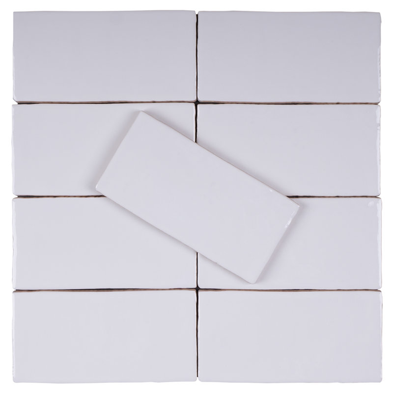 New Country 3" X 6" Ceramic Subway Wall Tile, White