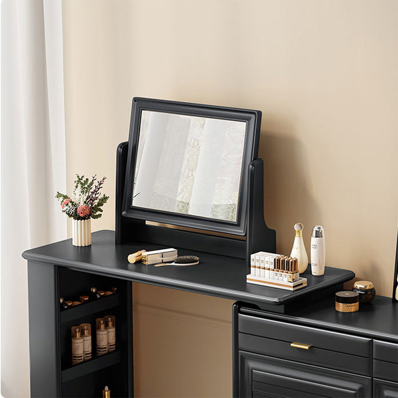 Coiffeuse avec miroir, 2 tiroirs, 1 chaise
