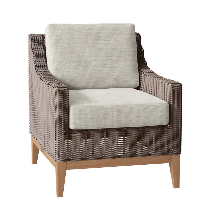 Frances Outdoor Lounge Chair, Frances Cobblestone, Ocean Rain