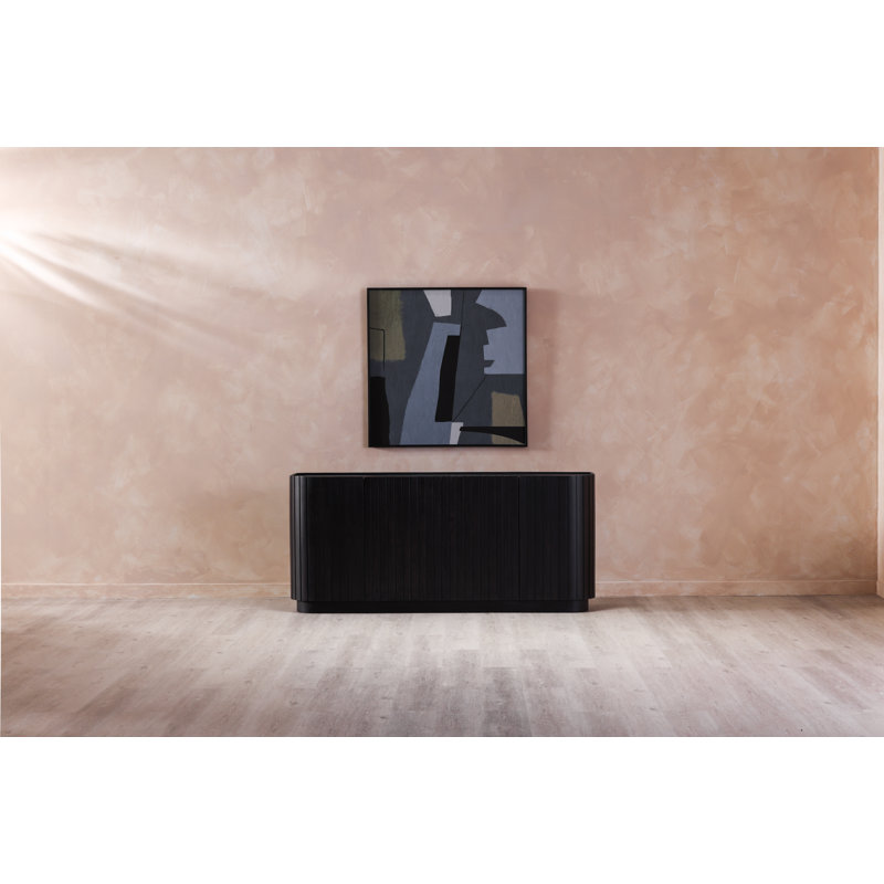 Povera 72'' W Solid Wood Sideboard, Black