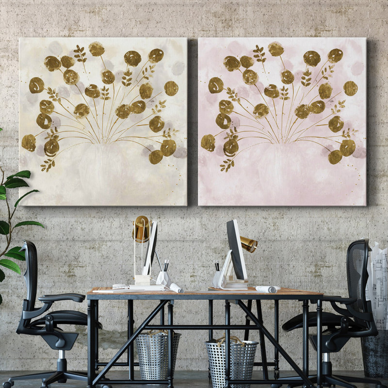 GOLDEN I Golden I - Ensemble de 2 toiles tendues, H 32 po x l 64 po x P 1 po