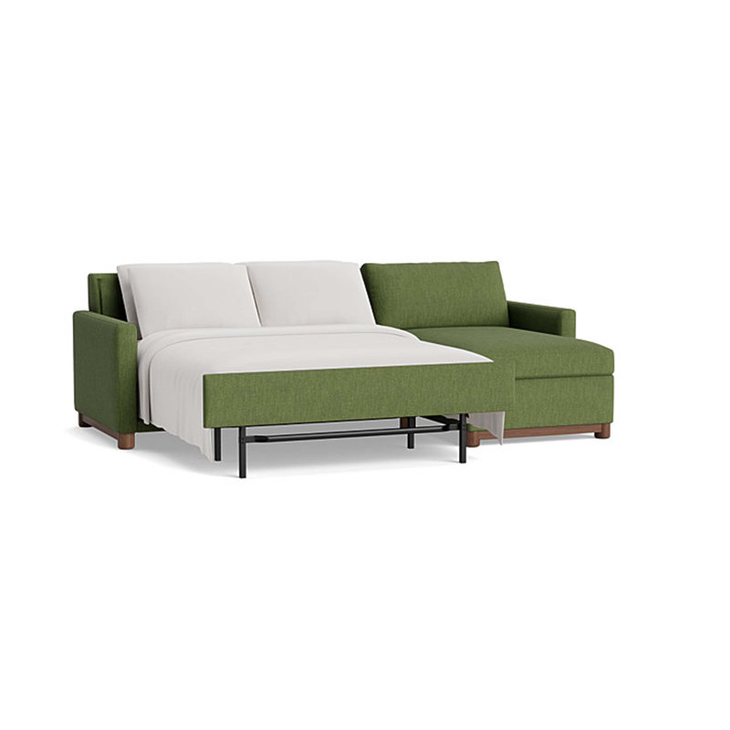 Reve Sofa with Chaise (with Storage), Chaise On Right, Performance Weave - Basil