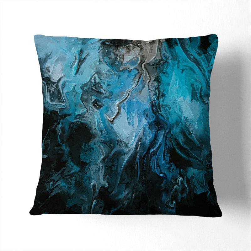Abstract Square Throw Cushion, 40cm H x 40cm W x 15cm D, Stone
