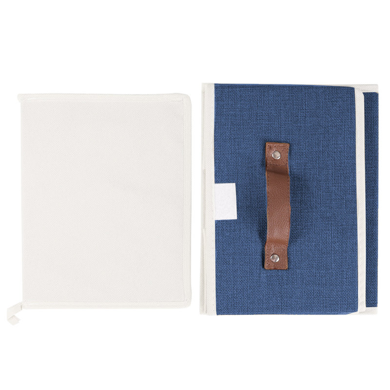 Ensemble de boîtes en tissu, bleu, H 10 po x l 155 po x P 10 po
