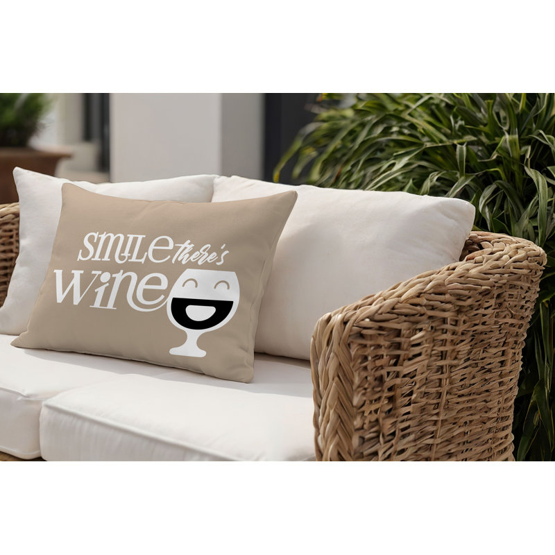 Davey Outdoor Reversible Throw Pillow, 18"H x 25"W, Beige