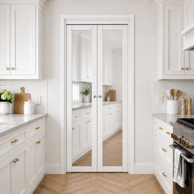  Porte française pivotante en bois manufacturé avec porte en verre 1-Lite avec quincaillerie d'installation