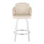 Ensemble de tabourets de bar pivotants contemporains avec similicuir et repose-pieds-1049959263