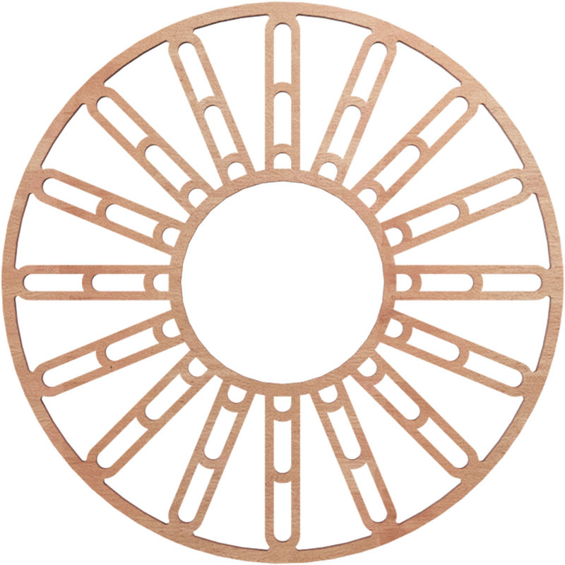 Médaillon de plafond en bois Hale, H 16 po x l 16 po x P 0,38 po, Cerise