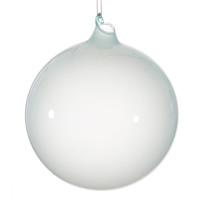 Ornement boule en verre, Blanc gris