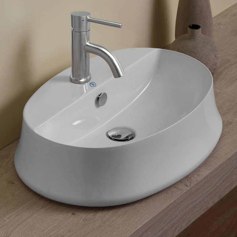 Britannia 23.62" x 17" Oval Above Mount Basin with Single Faucet Hole Drill