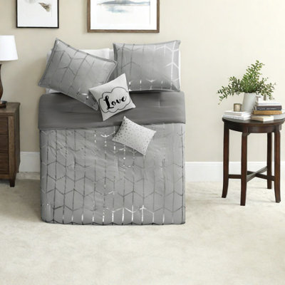 Ensemble de literie moderne en microfibre de polyester de style contemporain pour la chambre à coucher