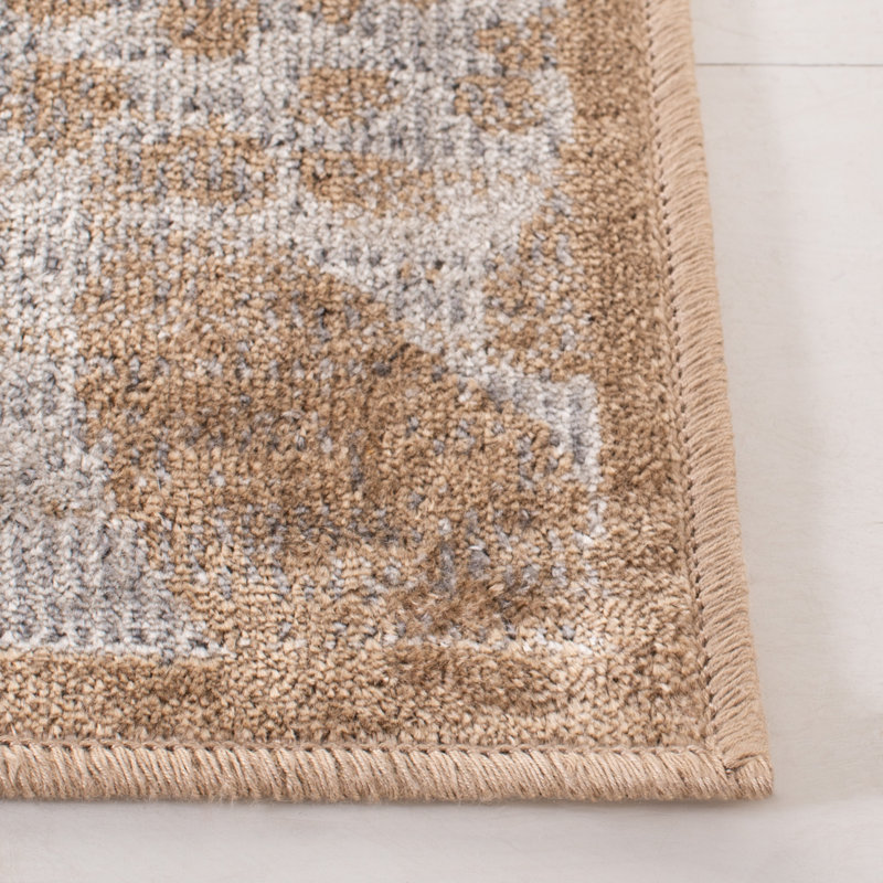 Atlas Ivory and Beige Rectangular Viscose Area Rug