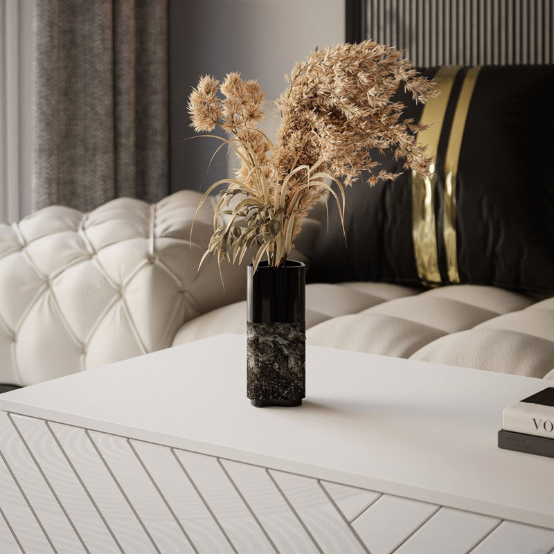 Coffee Table with Storage, White