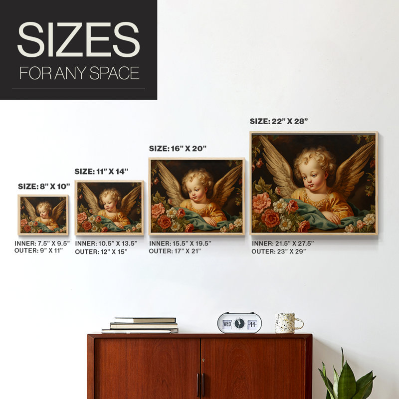 Angels From Above-LIX - Reproduction encadrée - Restickable, Encadré naturel, H 16 po x l 20 po