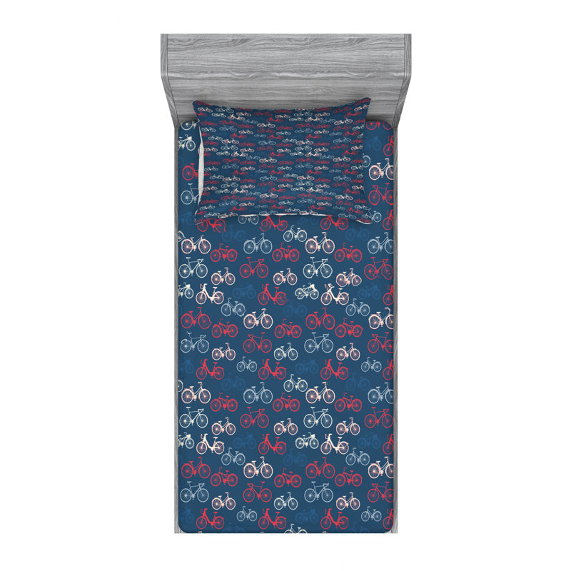 Microfiber Patterned Sheet Set, Twin Sheet Set + Fitted Sheet + 1 Pillowcase