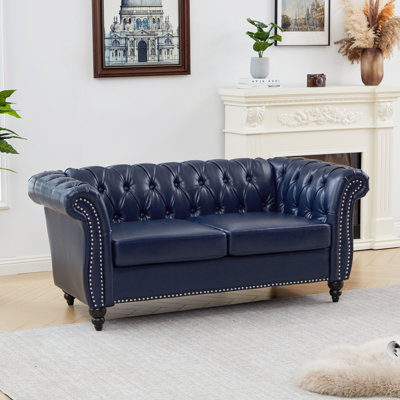 Oma 62" Rolled Arm Chesterfield Loveseat