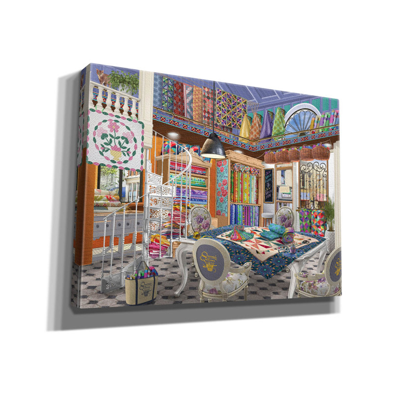 «Queenie's Quiltery» par Bigelow Illustration, H 12 po x l 16 po x P 0,75 po