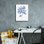  «Indigo Botanical 12» par Jean Plout, art mural sur toile, 12 po x 16 po