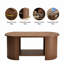 Table basse ovale de 42,51 po avec rangement, table de bout Mid-Century moderne à 2 niveaux pour le salon-61025759-60854645