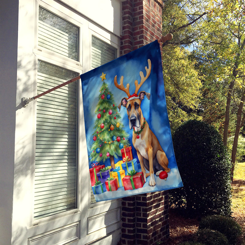 Drapeau de Noël maison de renne, Grand danois