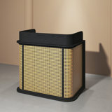 35.43" Brown Rectangular Solid Wood Reception Desk