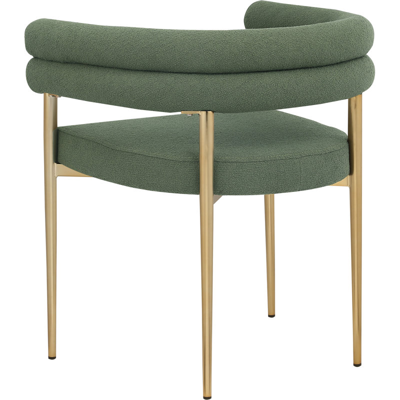 Brielle Boucle Fabric Arm Chair, Green Boucle Fabric