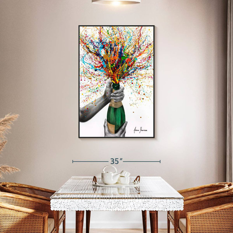 Bouteille de nostalgie, 31 po x 46 po, Cadre flottant noir