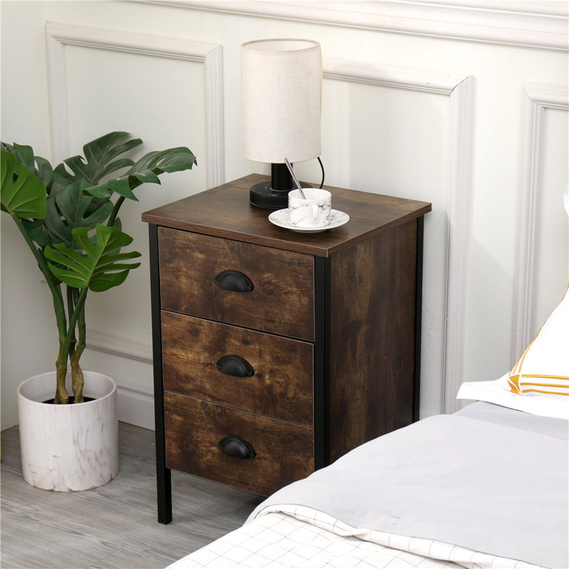 Alfordsville 40cm W Iron Bedside Table