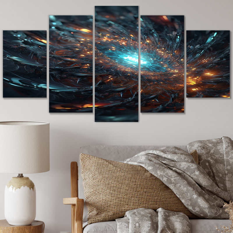 Interstellar Infinity Matrix - Space Wall Art Living Room - 5 Panels