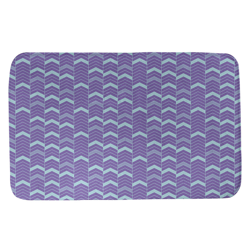 Stephenie Memory Foam Non-Slip Bath Rug, 21" W x 34" L, Purple/Teal