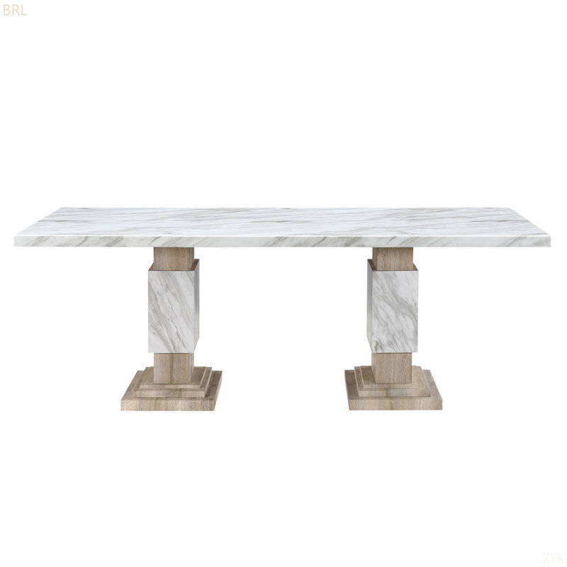 Dining Table Set, Beige, White