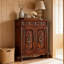 Banc de rangement en bois manufacturé brun