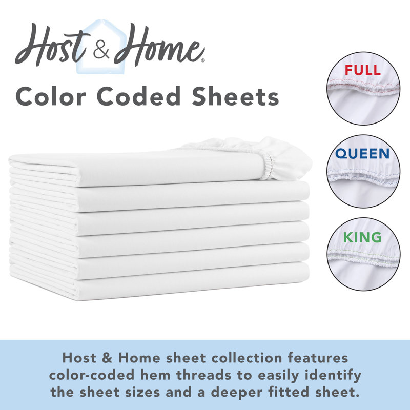 Arkwright Soft Cotton Blend 200 Thread Count Fitted Sheets - Pack of 6, Queen Fitted Sheet