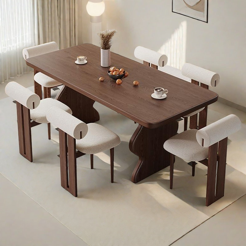 Ensemble de table et chaises de salle à manger haut de gamme Mid-Century, H 29,52 po x L 62,99 po x l 31,49 po