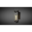 Applique murale d'extérieur 1 lumière texturée noire H 15,5 po Herrington fabriquée en métal durable, abat-jour en verre transparent, compatible avec DEL, à utiliser pour la porte d'entrée de patio ou de garage