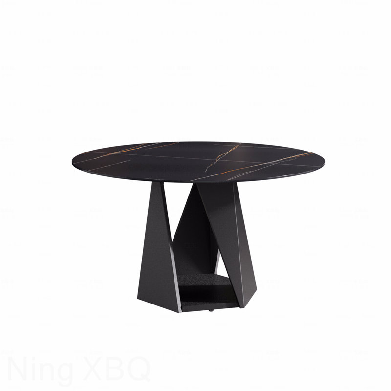 Table de salle à manger ronde 53 po 53 po, 29,53 po H x 53,15 po L x 53,15 po l, Noir, Noir