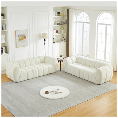 Canapé moderne en nuage de chenille avec dossier à touches piano - Canapé en mousse pure pour salon et appartement