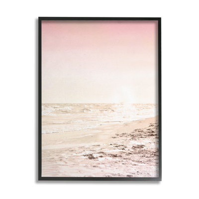 Sun Burnt Beach Coast, sourdine, marée entrante, ferme rustique surdimensionnée, estampe numérique, art texturé par Kim Allen