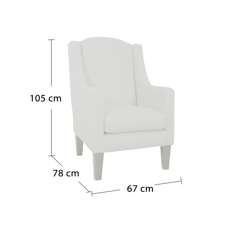 Faxon Upholstered Wingback Chair, Linea Stone