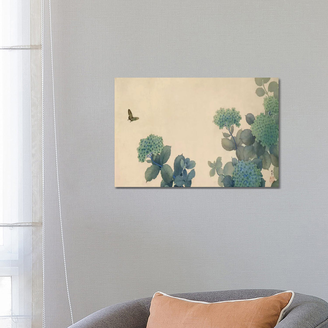 Hydrangeas by Hishida Shunso - Wrapped Canvas Painting