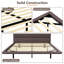 Base de lit flottante avec lumière DEL, lit plateforme moderne en cuir de polyuréthane, aucun sommier requis, assemblage facile-900460280-900460278