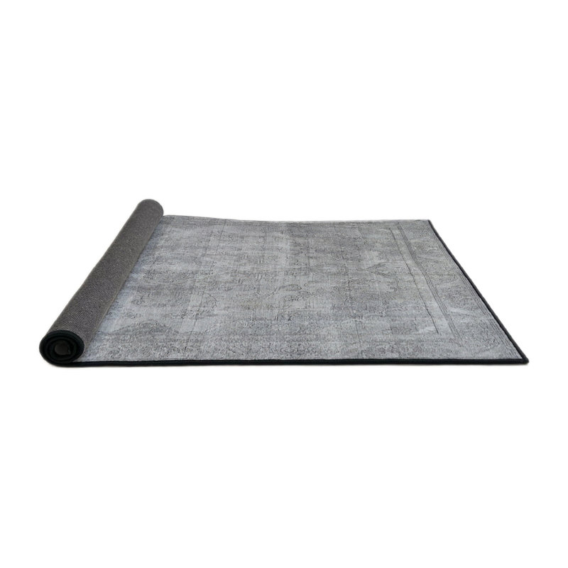 Tapis gris/beige traditionnel, Rond 4 pi