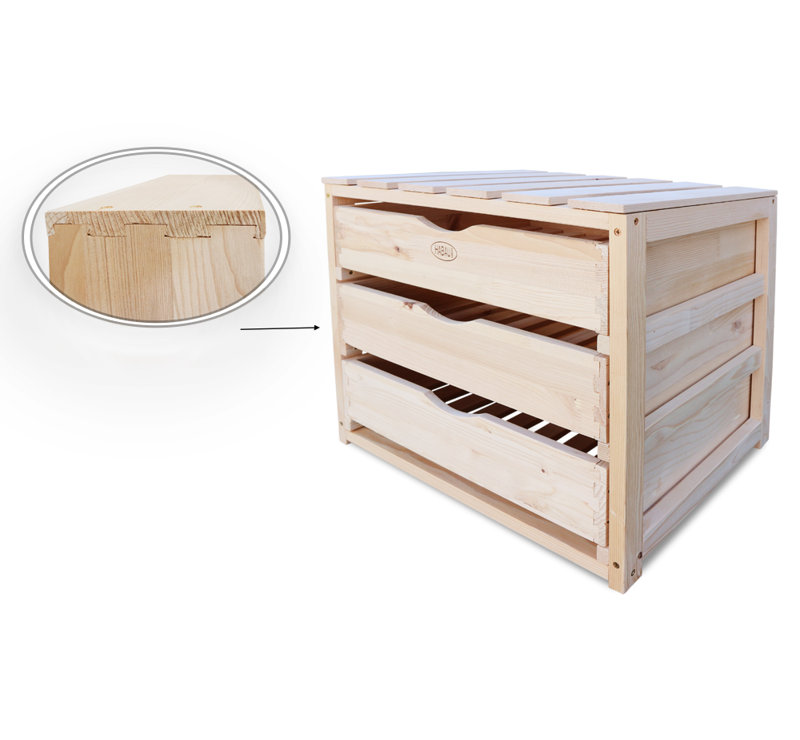 Habau Solid Wood Decorative Bin