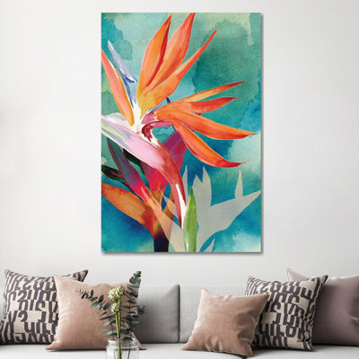 Vivid Birds Of Paradise II - Wrapped Canvas Painting