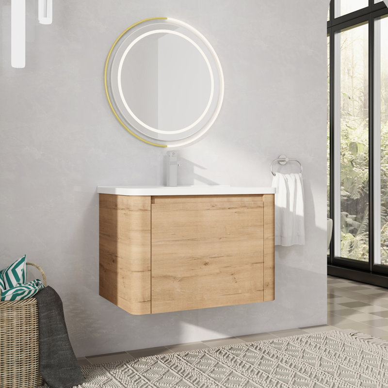 Meuble-lavabo simple 28 po avec comptoir en céramique, 28"