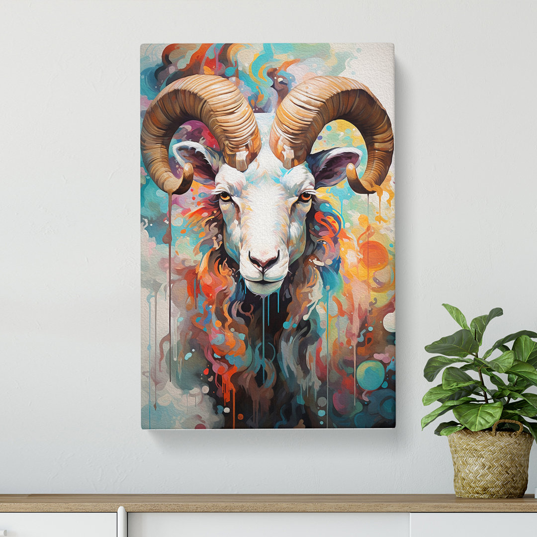 Ram Sheep Orphism No.2 - Wrapped Canvas