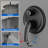 Ceiling Mount Shower Faucet Set Roud Showerhead Bathroom Rainfall Shower System Stainless Steel Shower Trim Kit 12 Inches-125522675