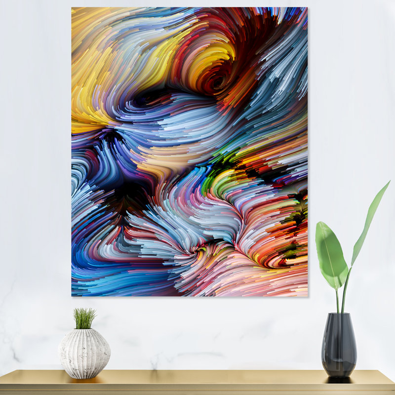 Élégance de l'art liquide - œuvre d'art moderne sur toile, H 20 po x l 12 po x P 1 po, Toile tendue
